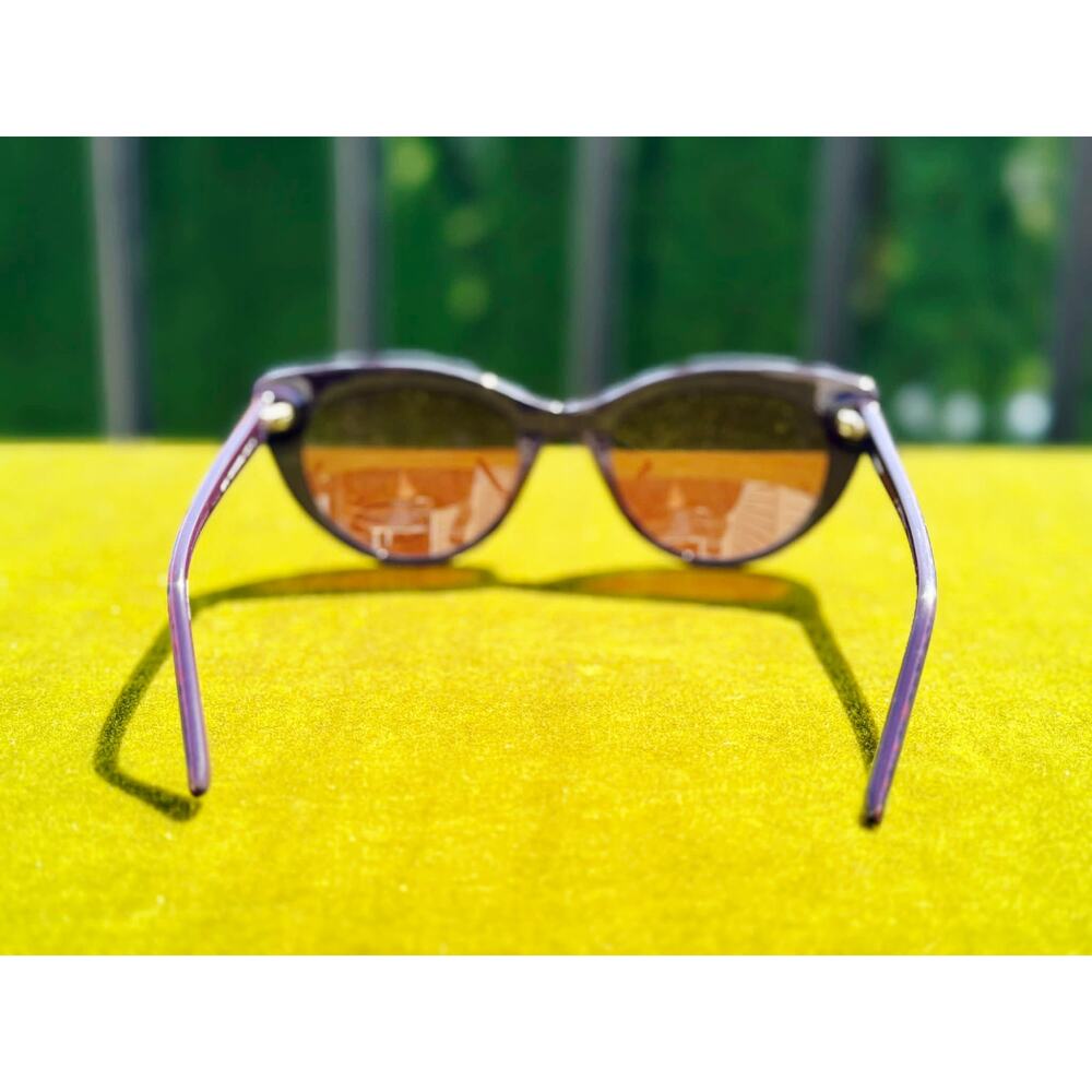 NEW Bebe Purple Animal Print Sunglasses Glitter Cat Eye Oversized Sunnies BB7242 - Picture 4 of 5